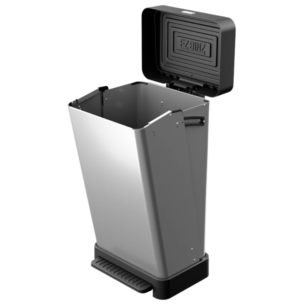 EZBINZ™ Tilting Front Step Trash Can | Stainless Steel Kitchen Bin EZBINZ™ Tilting Front Step Trash Can | Stainless Steel Kitchen Bin